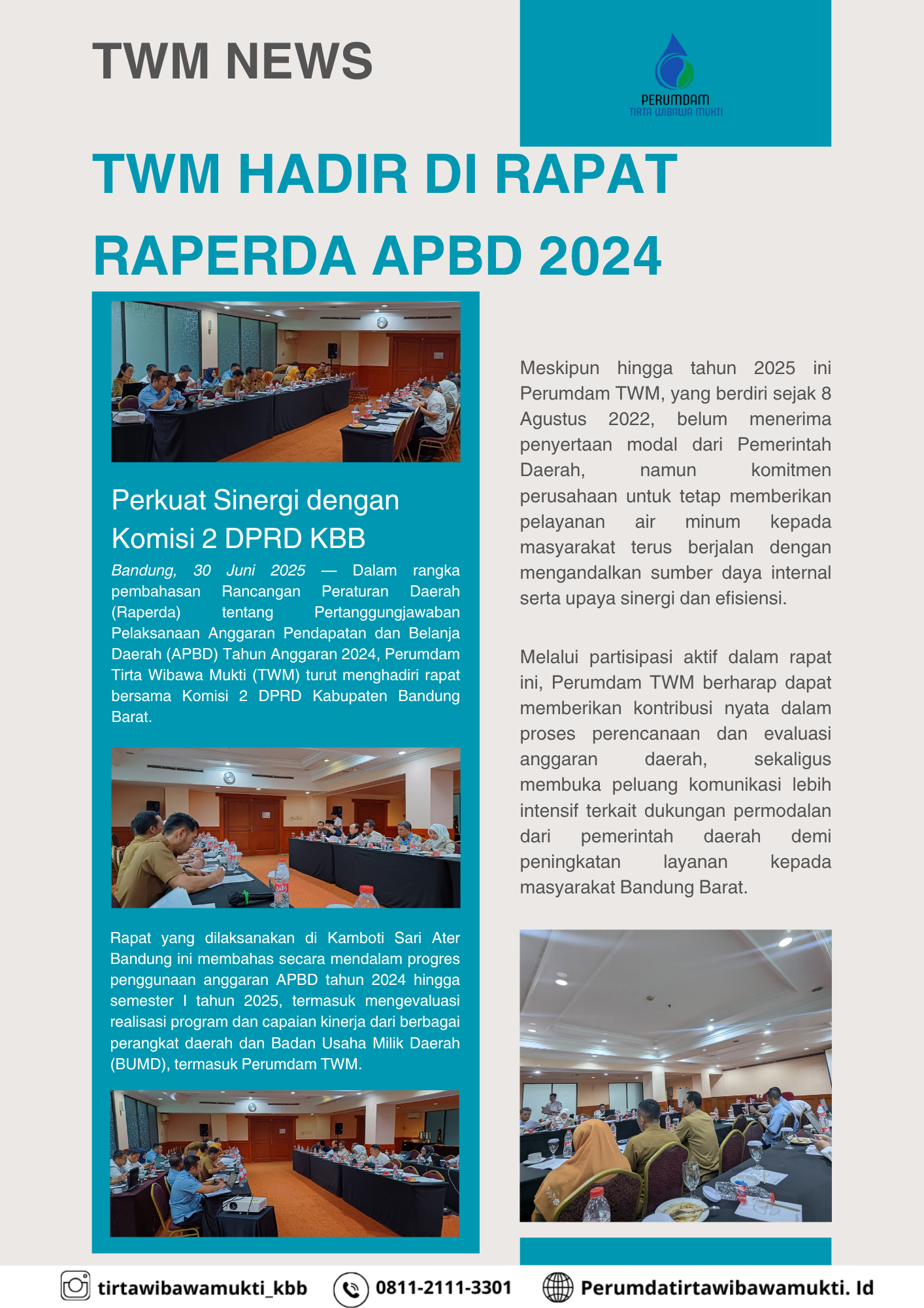 TWM Hadir di Rapat Raperda APBD 2024