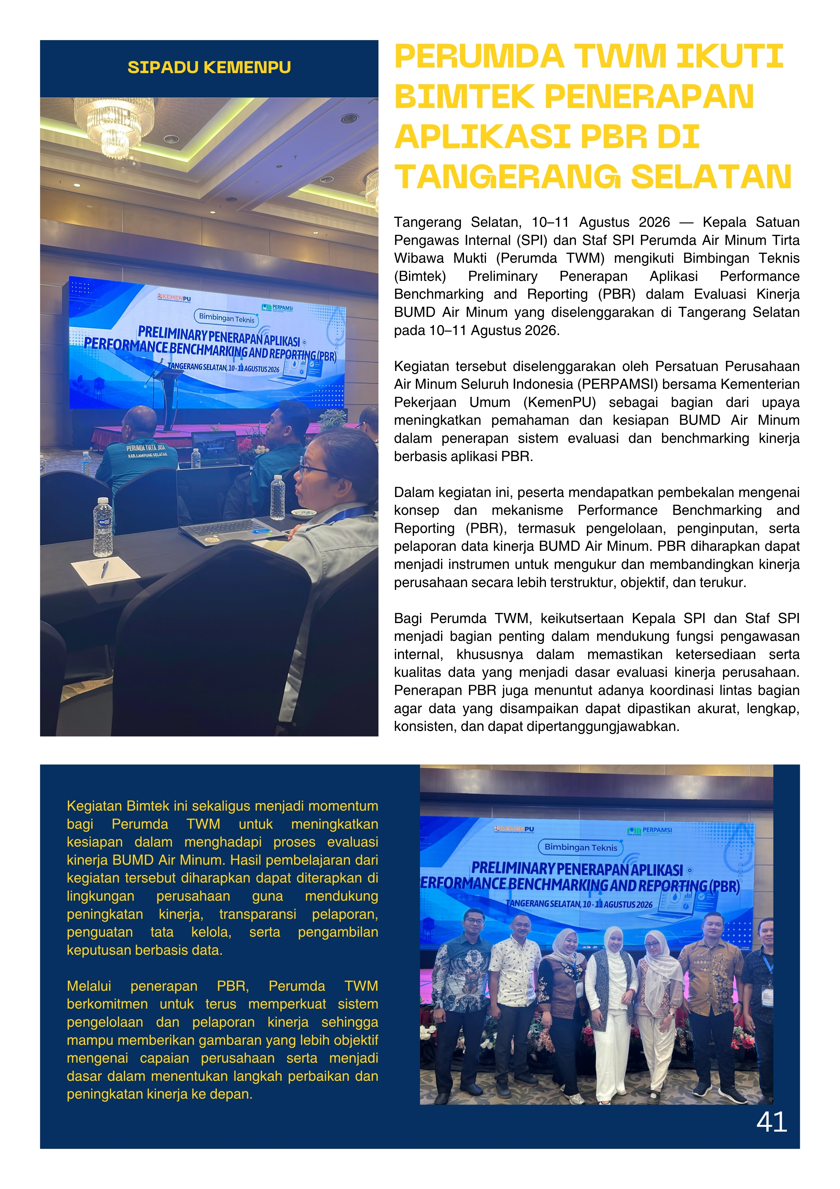 Perumda TWM Ikuti Bimtek Penerapan Aplikasi PBR di Tangerang Selatan